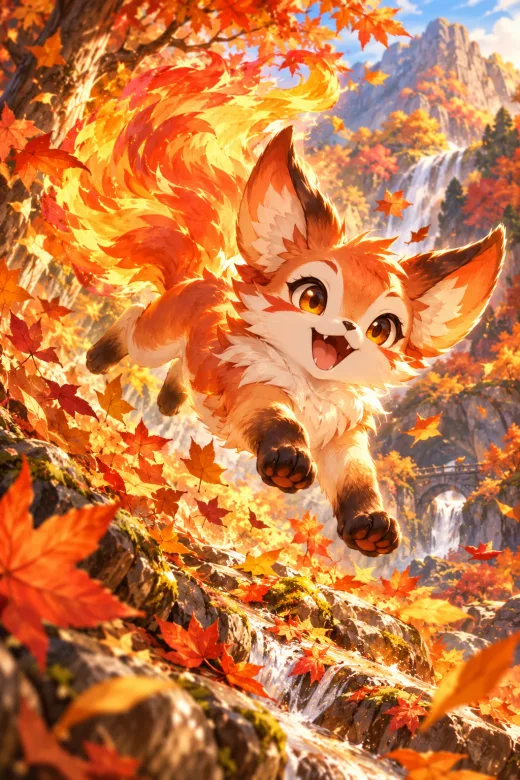 Original fox artwork on a card frame